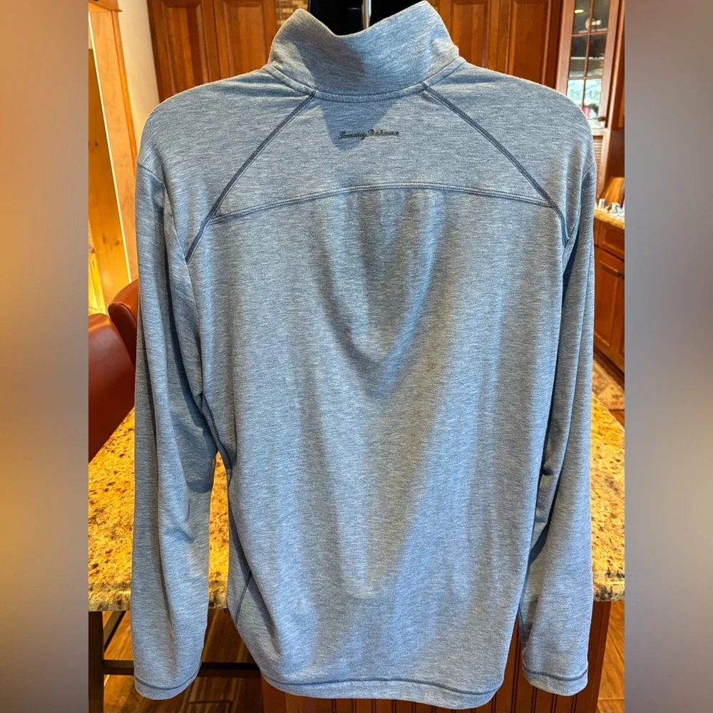 Tommy‎ Bahama Heather blue Quarter-Zip Pullover